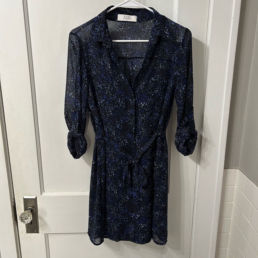 Navy Blue Pattern Dress